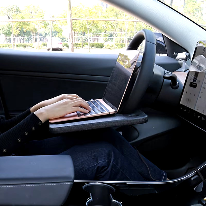 Portable Car Desk & Tray – Steering Wheel Laptop Stand & Dining Table for Work and Meals on the Go