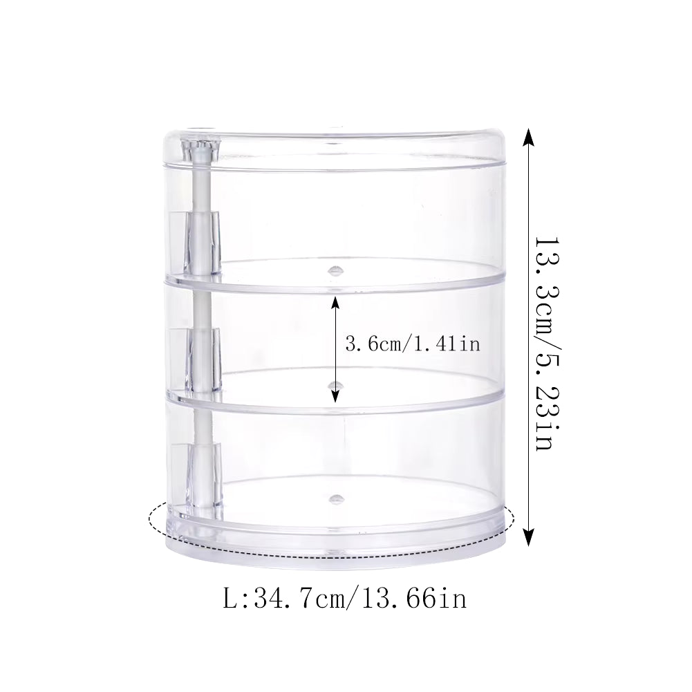 Rotating Jewelry & Makeup Organizer – 360° Storage Box for Bracelets, Earrings, and Accessories with Protective Cover