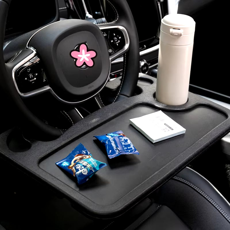 Portable Car Desk & Tray – Steering Wheel Laptop Stand & Dining Table for Work and Meals on the Go