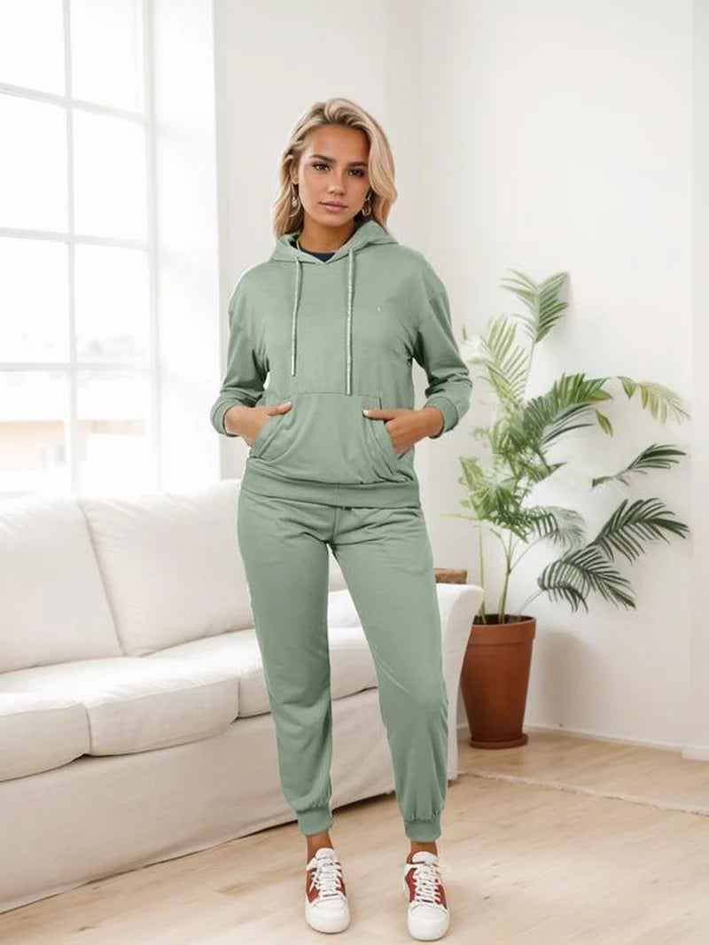 Women's Hoodie Set – Stylish Long Sleeve Bridal & Casual Loungewear
