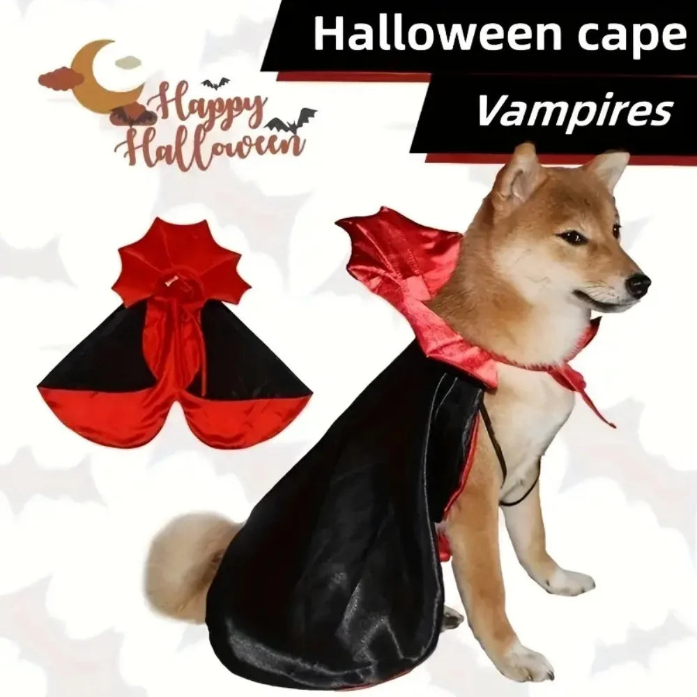 Medium Dog Halloween Costume – Vampire Cloak & Devil Outfit for Pets