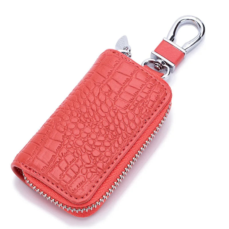 Premium Leather Mini Key Holder & Organizer – Unisex Keychain Pouch for Car Keys and Wallet