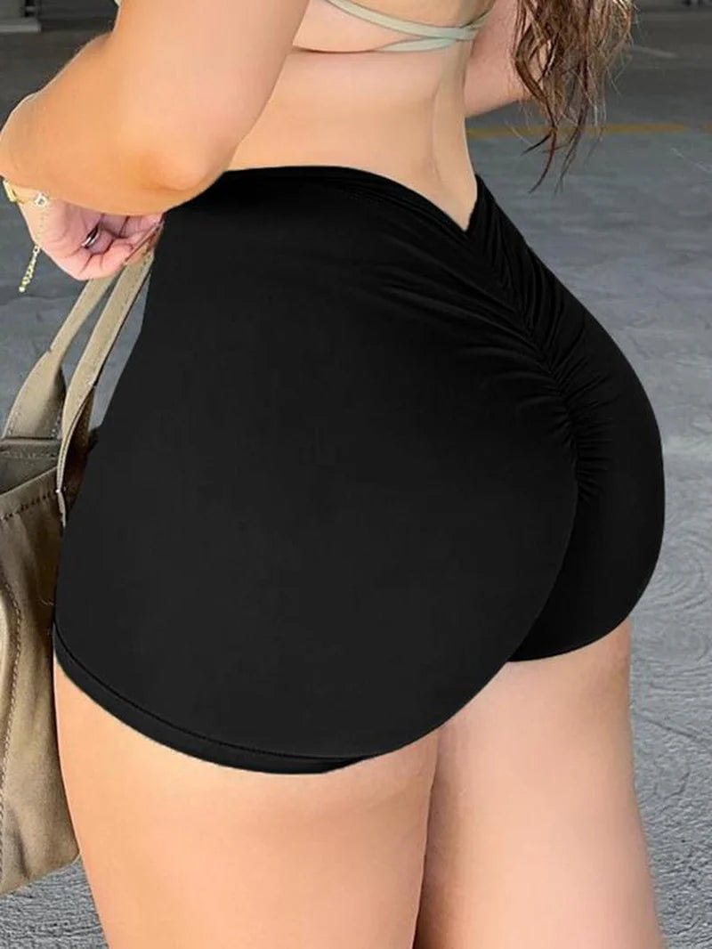 Women's High-Waist Ruched Shorts – Comfy & Stylish Summer Essential