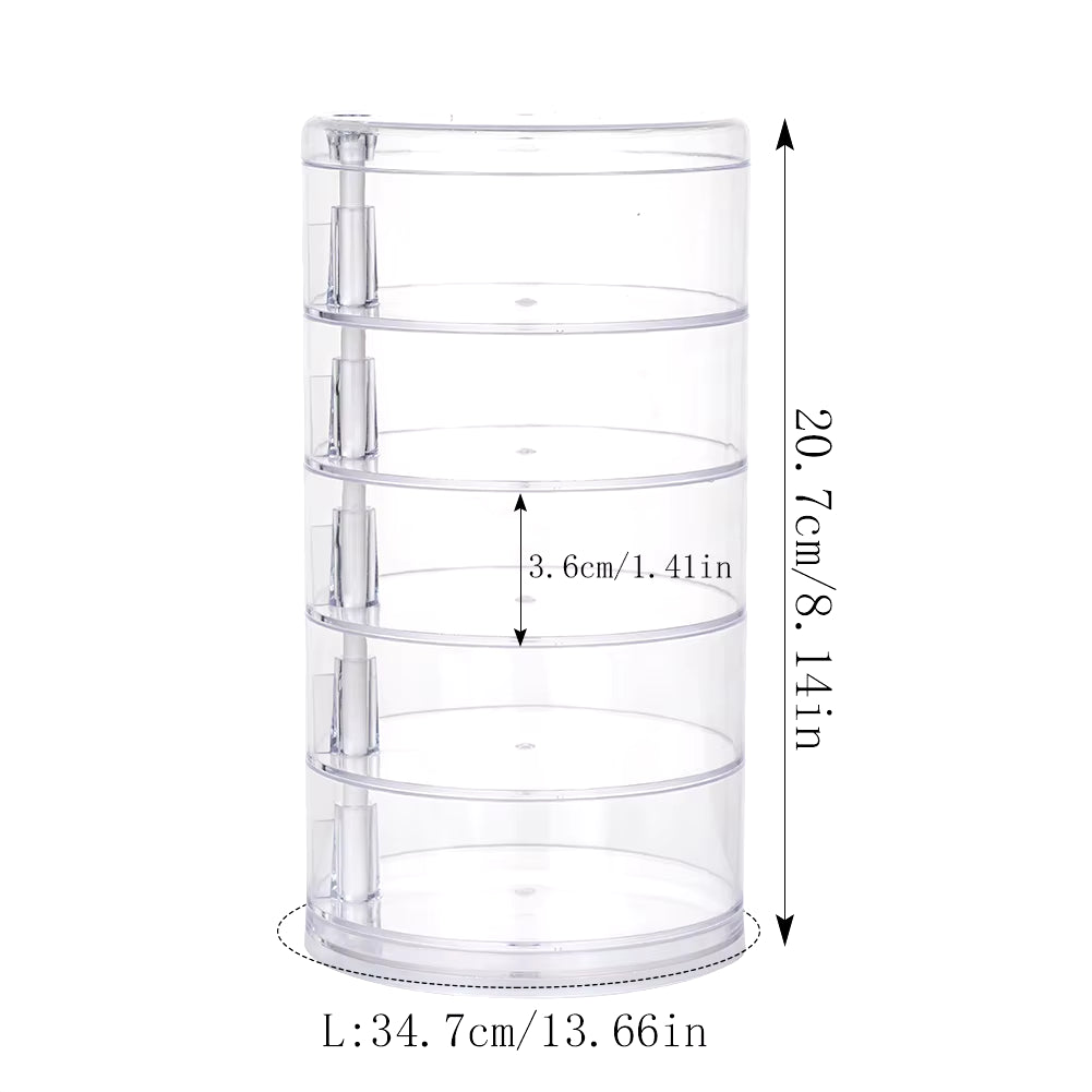 Rotating Jewelry & Makeup Organizer – 360° Storage Box for Bracelets, Earrings, and Accessories with Protective Cover