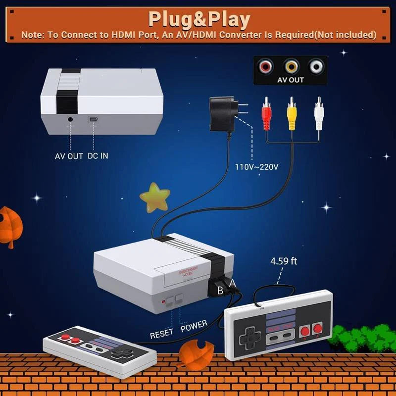 Retro Mini Game Console – Built-In 300/620 Classic Games, Perfect Gift for All Occasions