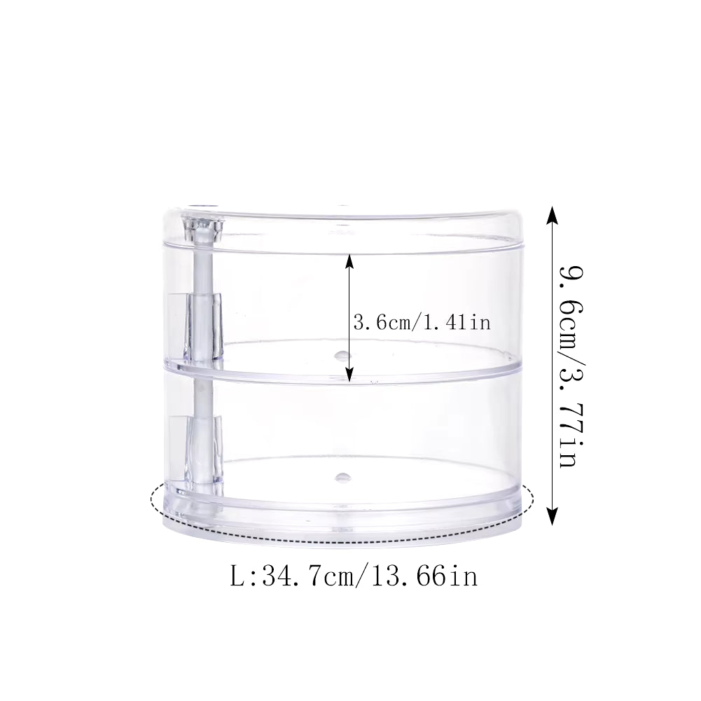 Rotating Jewelry & Makeup Organizer – 360° Storage Box for Bracelets, Earrings, and Accessories with Protective Cover