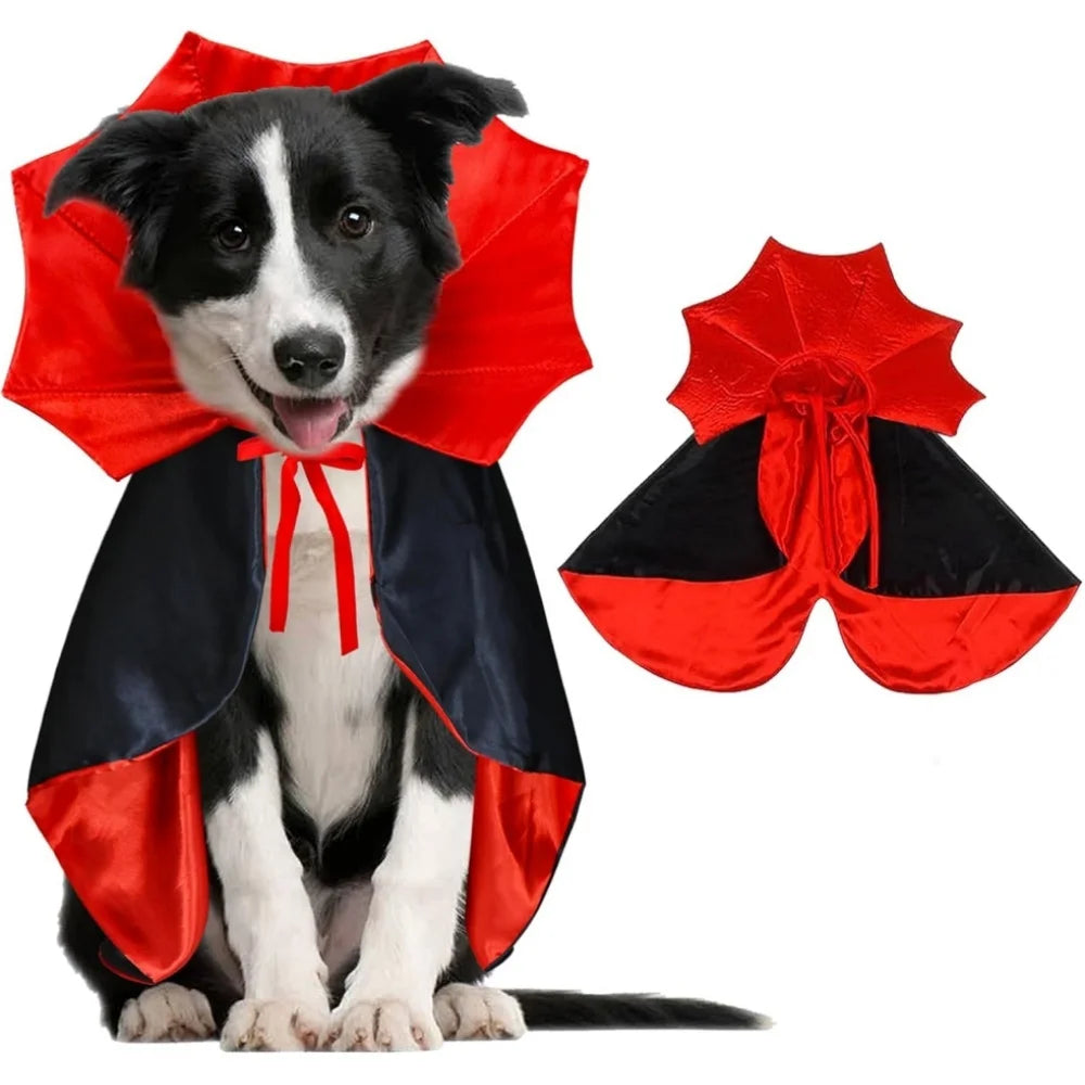 Medium Dog Halloween Costume – Vampire Cloak & Devil Outfit for Pets