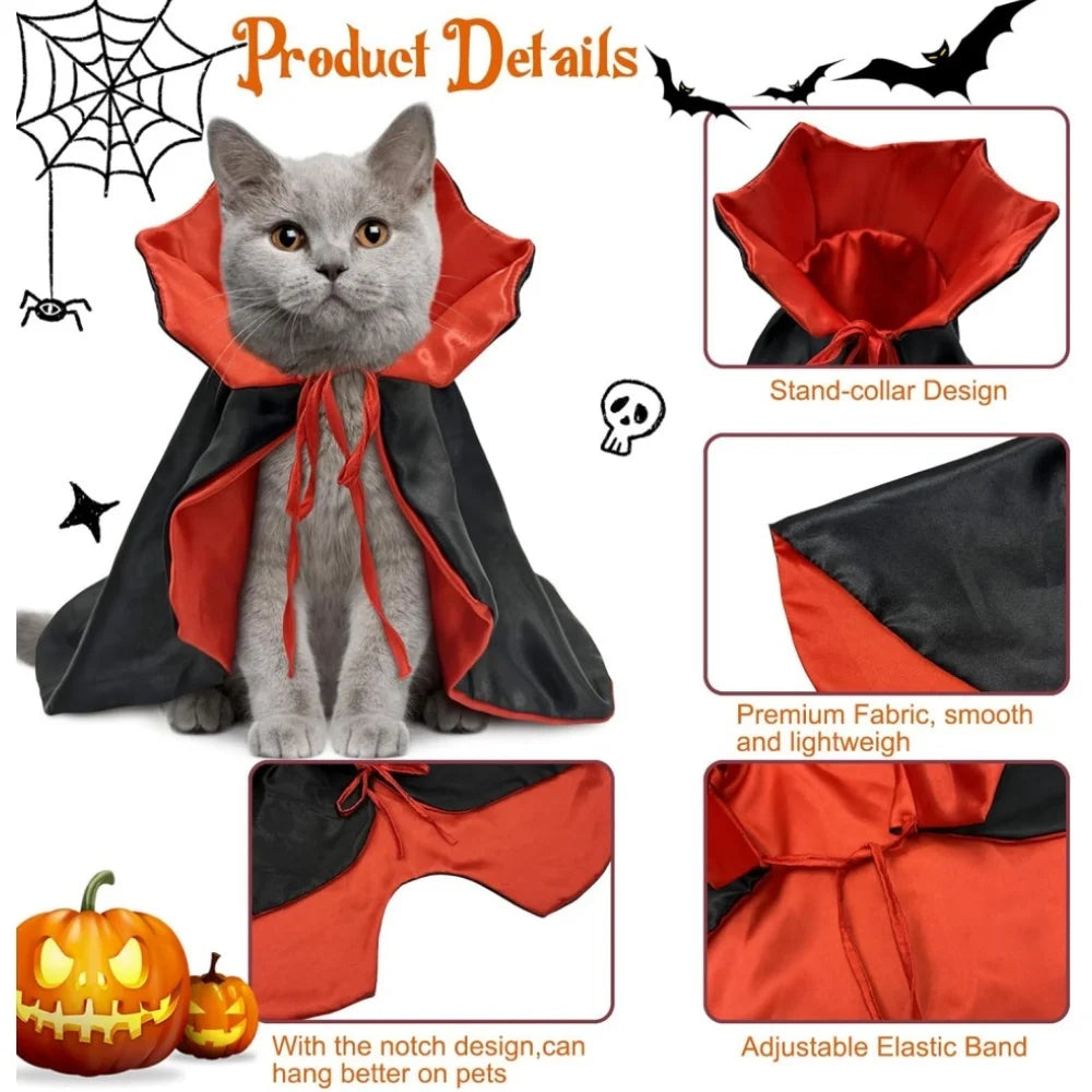 Medium Dog Halloween Costume – Vampire Cloak & Devil Outfit for Pets