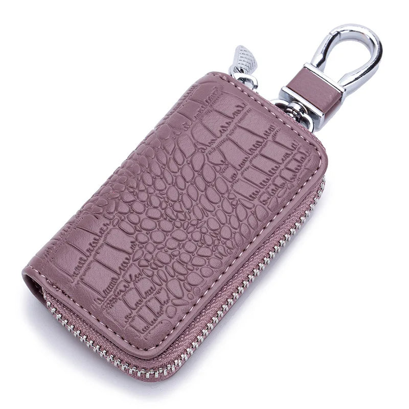 Premium Leather Mini Key Holder & Organizer – Unisex Keychain Pouch for Car Keys and Wallet