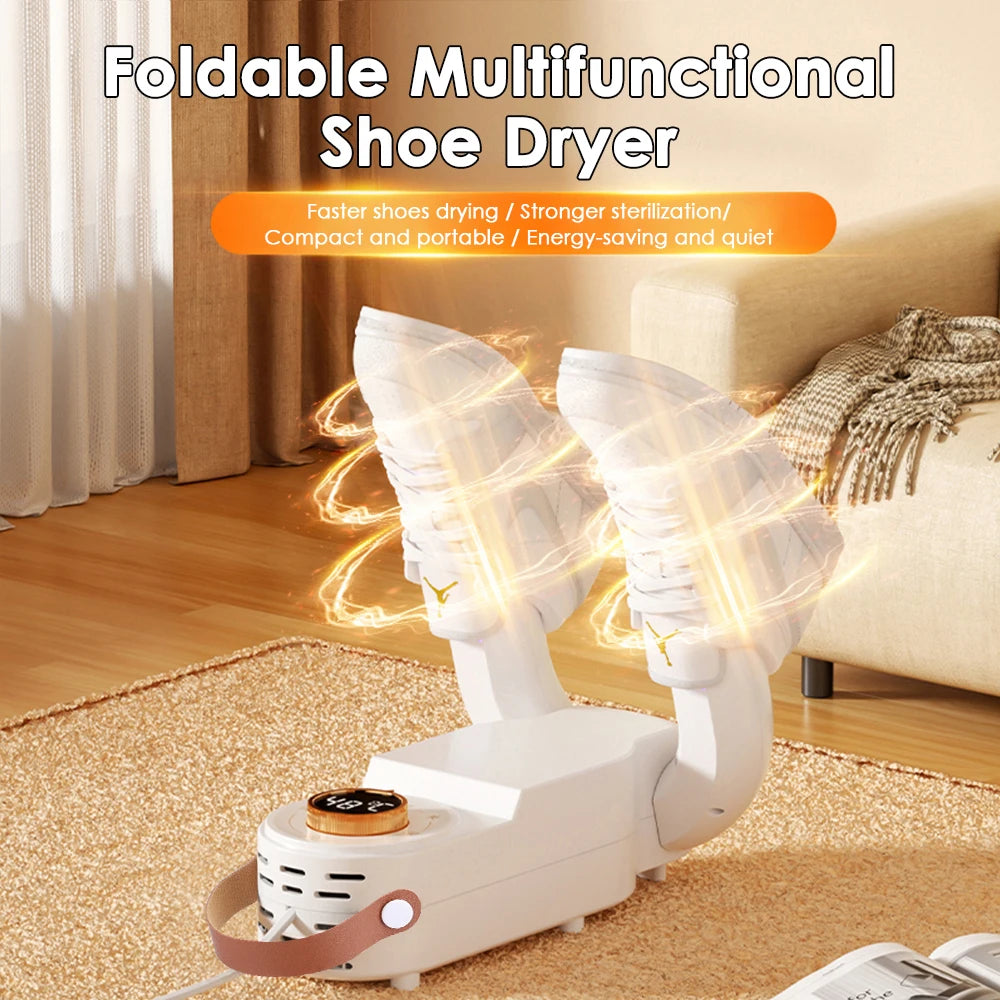 Electric Shoe & Boot Dryer with Timed Deodorizing – Foldable Fast-Drying Boot Warmer
