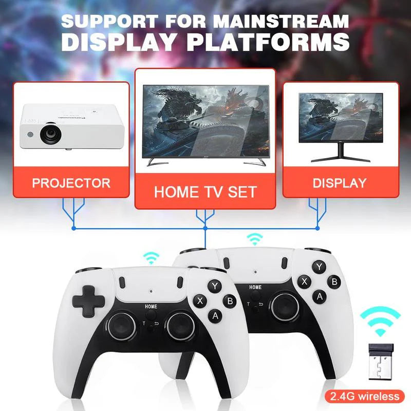 Wireless Game Console – 2.4G Dual Controller, 4K Graphics, 42,000+ Retro Games
