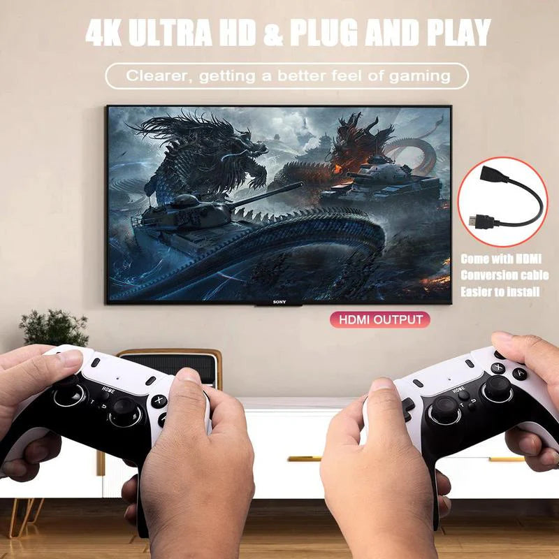 Wireless Game Console – 2.4G Dual Controller, 4K Graphics, 42,000+ Retro Games