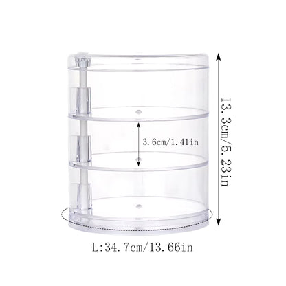 Rotating Jewelry & Makeup Organizer – 360° Storage Box for Bracelets, Earrings, and Accessories with Protective Cover
