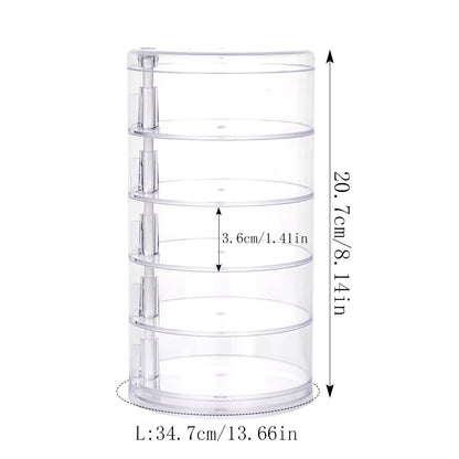 Rotating Jewelry & Makeup Organizer – 360° Storage Box for Bracelets, Earrings, and Accessories with Protective Cover