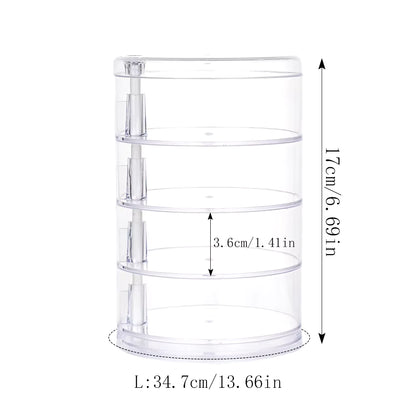 Rotating Jewelry & Makeup Organizer – 360° Storage Box for Bracelets, Earrings, and Accessories with Protective Cover