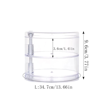 Rotating Jewelry & Makeup Organizer – 360° Storage Box for Bracelets, Earrings, and Accessories with Protective Cover